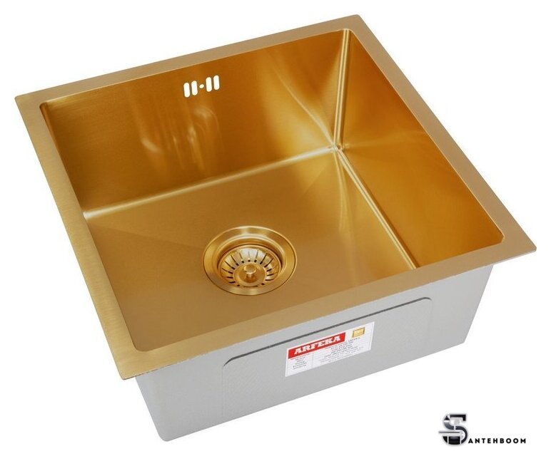 Кухонная мойка ARFEKA ECO AR 450*450 GOLD PVD NANO - Изображение №1 — Интернет-магазин santehboom.by