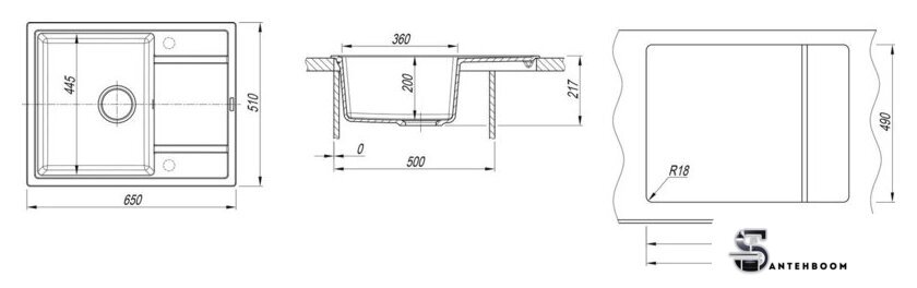Кухонная мойка ZorG Rock 65 Premium alba - Изображение №5 — Интернет-магазин santehboom.by