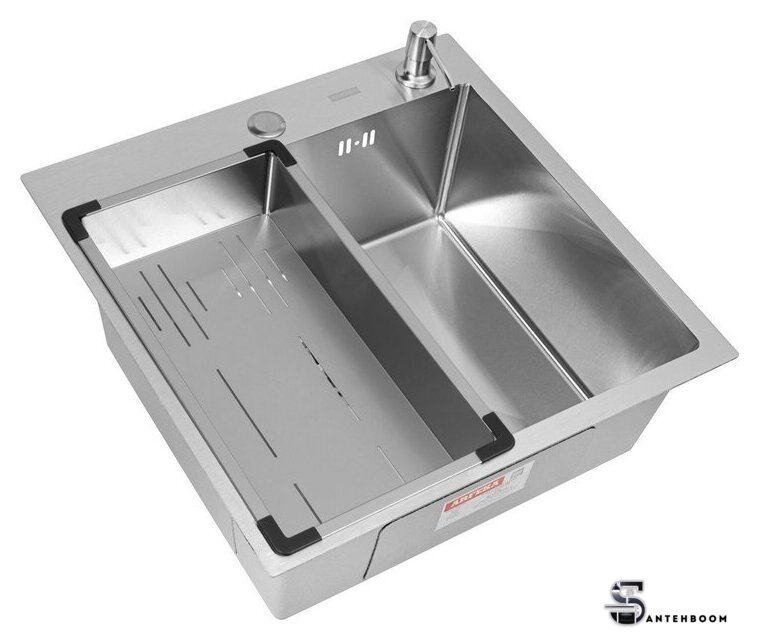Кухонная мойка ARFEKA Eco AR мойка 500*500, коландер G, дозатор Satin - Изображение №1 — Интернет-магазин santehboom.by