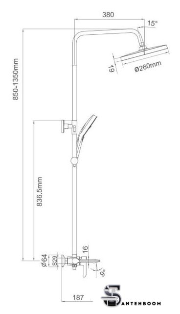 Душевая система  Gappo G2403-8 - Изображение №2 — Интернет-магазин santehboom.by