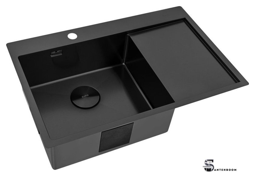 Кухонная мойка ZorG ZRN 5080 Premium L PVD Gunblack - Изображение №5 — Интернет-магазин santehboom.by