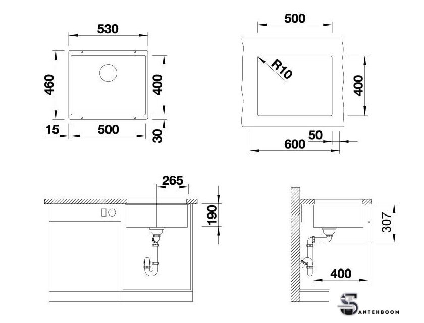 Кухонная мойка ZorG Subline 50 (серый жемчуг) - Изображение №2 — Интернет-магазин santehboom.by