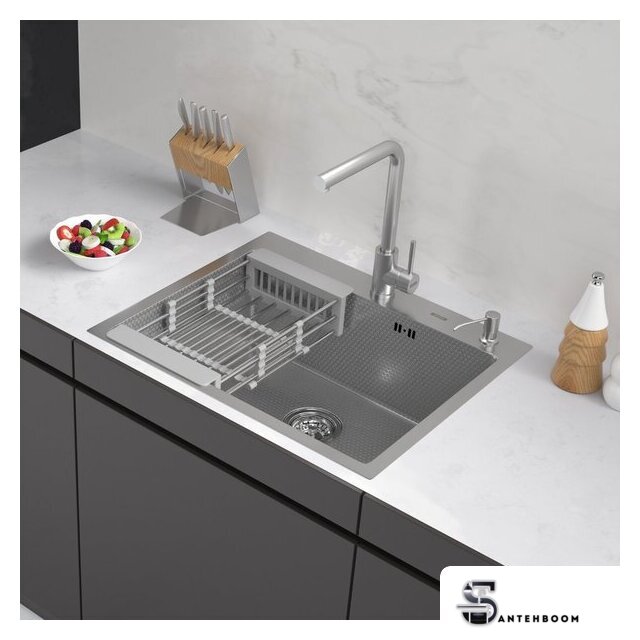 Кухонная мойка ARFEKA ECO AR мойка 600*500, коландер, дозатор SATIN DECOR - Изображение №1 — Интернет-магазин santehboom.by