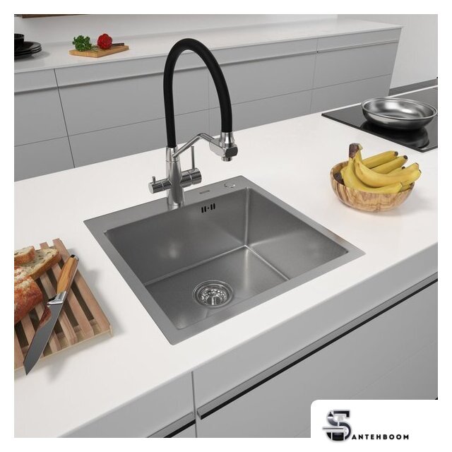 Кухонная мойка ARFEKA Eco AR 500*500 Satin Decor Millet Grains - Изображение №1 — Интернет-магазин santehboom.by