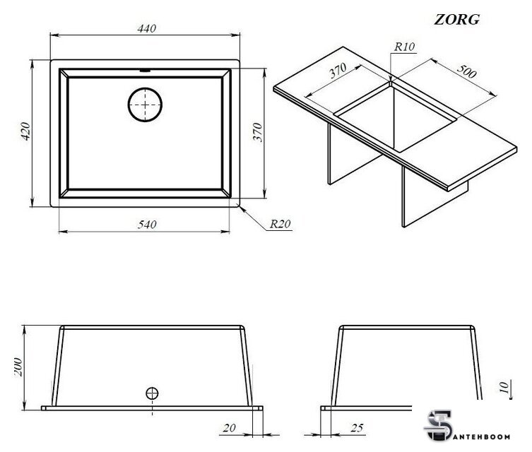 Кухонная мойка ZorG Fast 54 Premium alba - Изображение №4 — Интернет-магазин santehboom.by