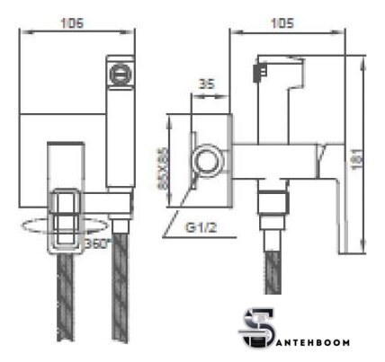 Гигиенический душ Gappo G7217-3 - Изображение №2 — Интернет-магазин santehboom.by