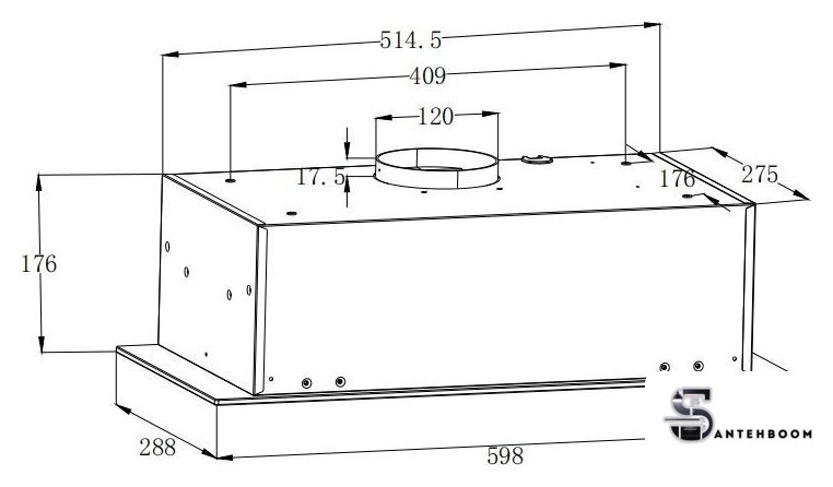 Кухонная вытяжка ZorG Platino 1030 60 S (черный) - Изображение №2 — Интернет-магазин santehboom.by