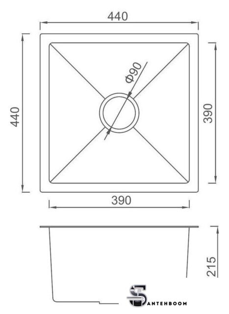 Кухонная мойка Gappo GS4444 - Изображение №2 — Интернет-магазин santehboom.by