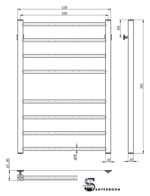Полотенцесушитель Stinox Classic 50x80 cl80zs (золото сатин) - Изображение №3 — Интернет-магазин santehboom.by