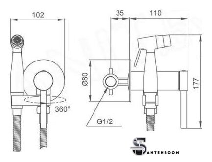 Гигиенический душ Gappo G7206-6 - Изображение №2 — Интернет-магазин santehboom.by