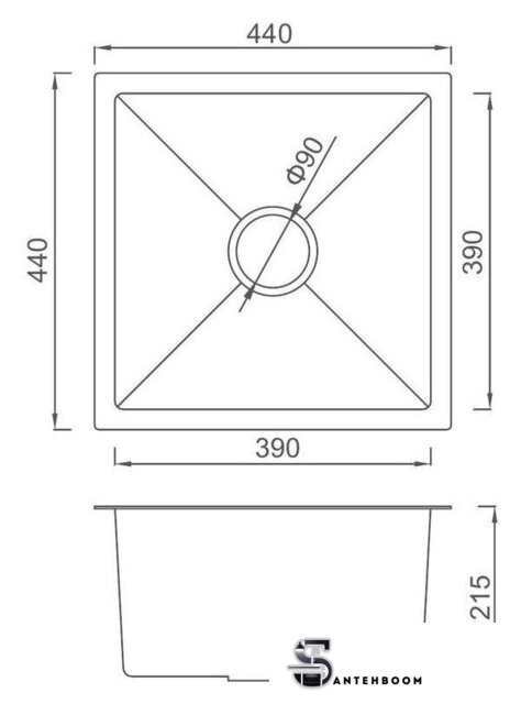 Кухонная мойка Gappo GS4444-6 - Изображение №3 — Интернет-магазин santehboom.by
