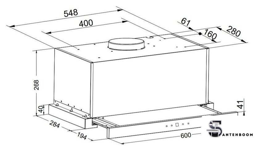Кухонная вытяжка ZorG Turbo 1260 60 S (белый) - Изображение №2 — Интернет-магазин santehboom.by
