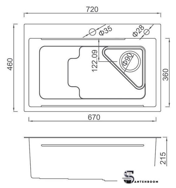 Кухонная мойка Gappo GS7246 - Изображение №3 — Интернет-магазин santehboom.by