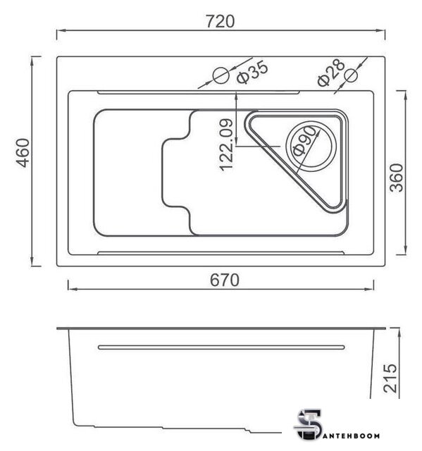 Кухонная мойка Gappo GS7246-6 - Изображение №2 — Интернет-магазин santehboom.by