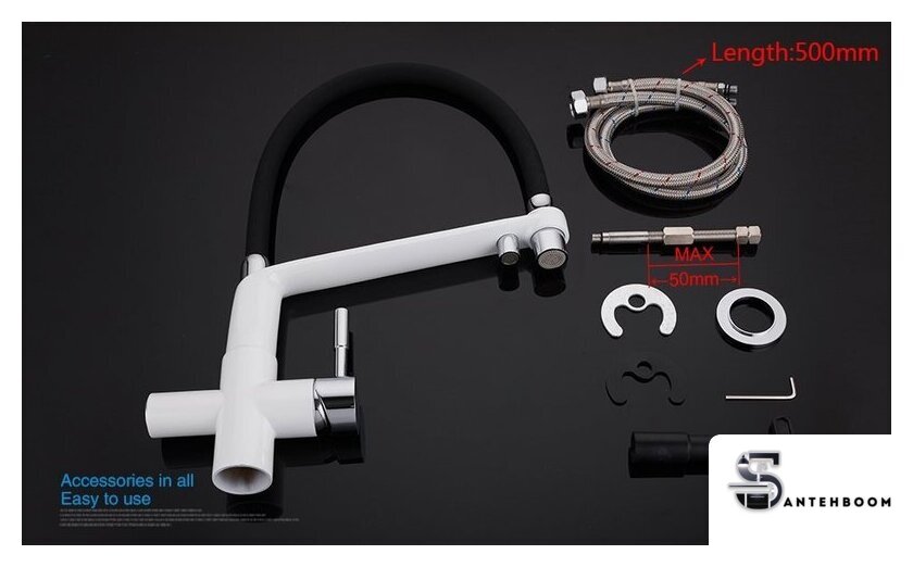 Смеситель Gappo G4398-9 (белый/черный) - Изображение №9 — Интернет-магазин santehboom.by