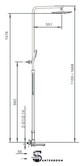 Душевая система  Gappo G2418-1 - Изображение №2 — Интернет-магазин santehboom.by