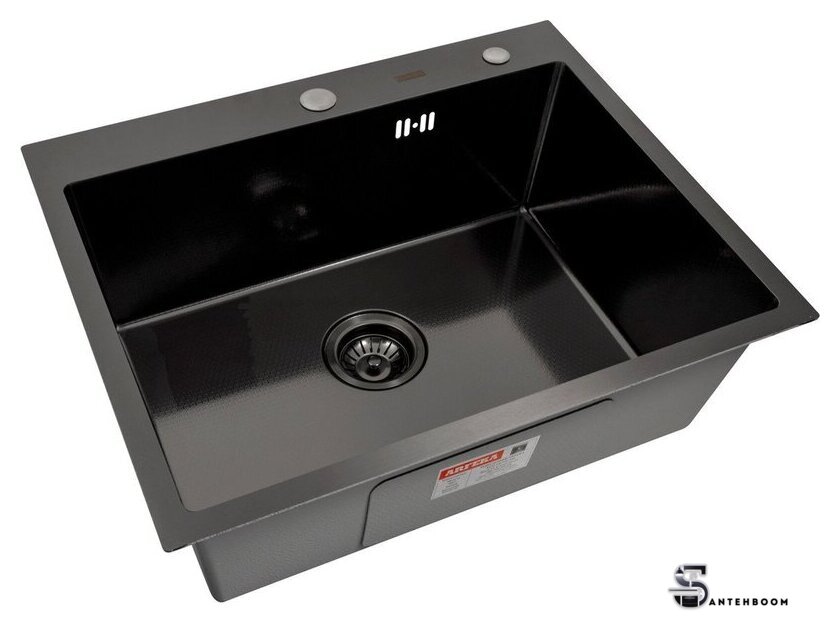 Кухонная мойка ARFEKA Eco AR 600*500 Black PVD Nano Decor Millet Grains - Изображение №1 — Интернет-магазин santehboom.by