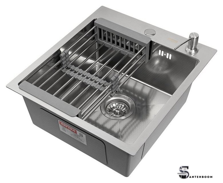 Кухонная мойка ARFEKA Eco AR мойка 450*500, коландер, дозатор Satin Decor - Изображение №3 — Интернет-магазин santehboom.by