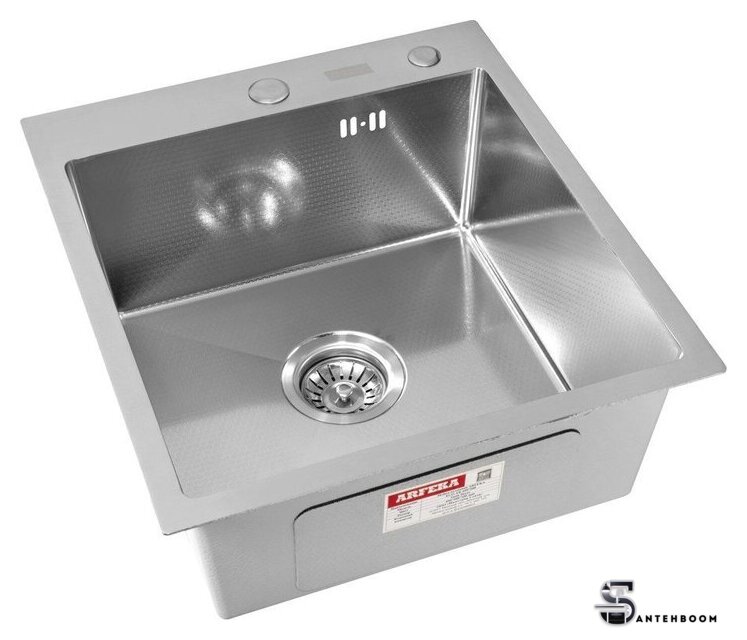 Кухонная мойка ARFEKA Eco AR мойка 450*500, коландер, дозатор Satin Decor - Изображение №4 — Интернет-магазин santehboom.by