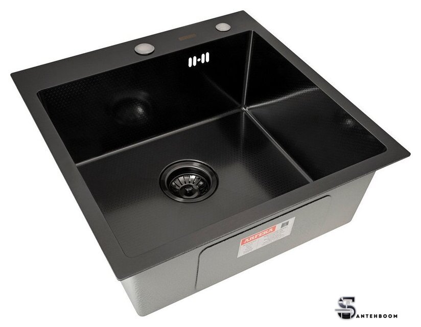 Кухонная мойка ARFEKA Eco AR 500*500 Black PVD Nano Decor Millet Grains - Изображение №1 — Интернет-магазин santehboom.by