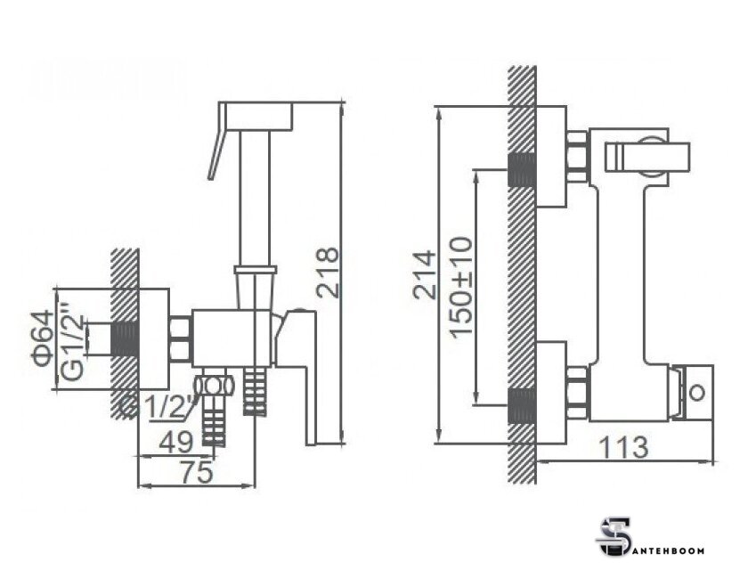 Гигиенический душ Ledeme L5398B-7 - Изображение №6 — Интернет-магазин santehboom.by