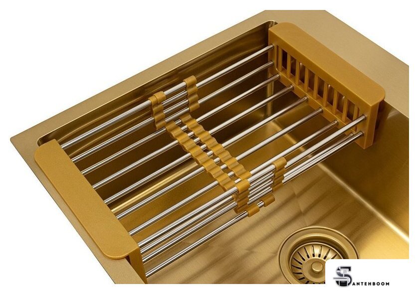 Кухонная мойка ARFEKA Eco AR мойка 450*500, коландер, дозатор Gold - Изображение №6 — Интернет-магазин santehboom.by