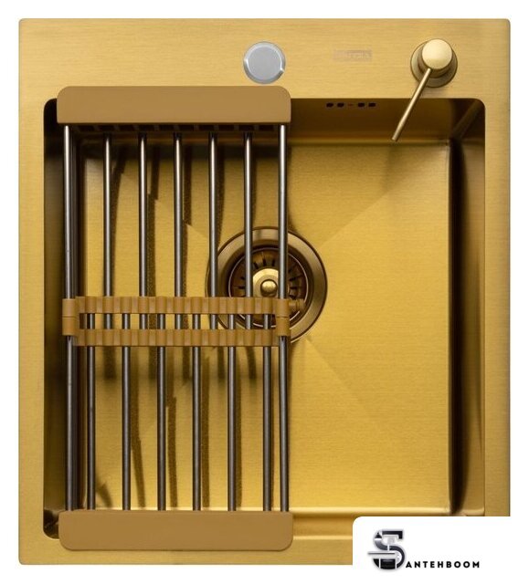 Кухонная мойка ARFEKA Eco AR мойка 450*500, коландер, дозатор Gold - Изображение №1 — Интернет-магазин santehboom.by