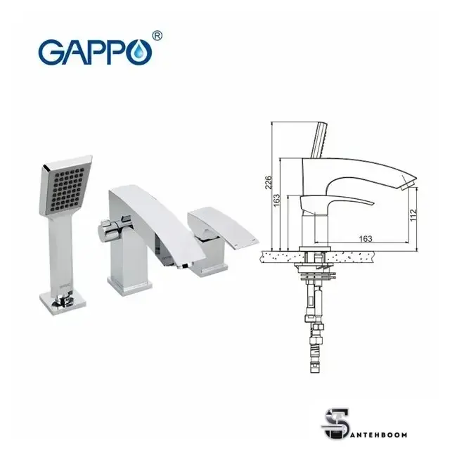 Смеситель для ванны Gappo G1107 - Изображение №3 — Интернет-магазин santehboom.by