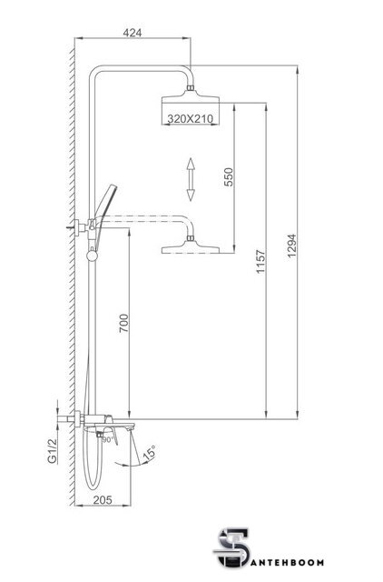 Душевая система  FRAP F2487-9  - Изображение №2 — Интернет-магазин santehboom.by