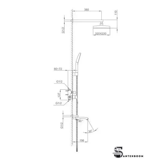 Душевая система  FRAP F7176  - Изображение №2 — Интернет-магазин santehboom.by