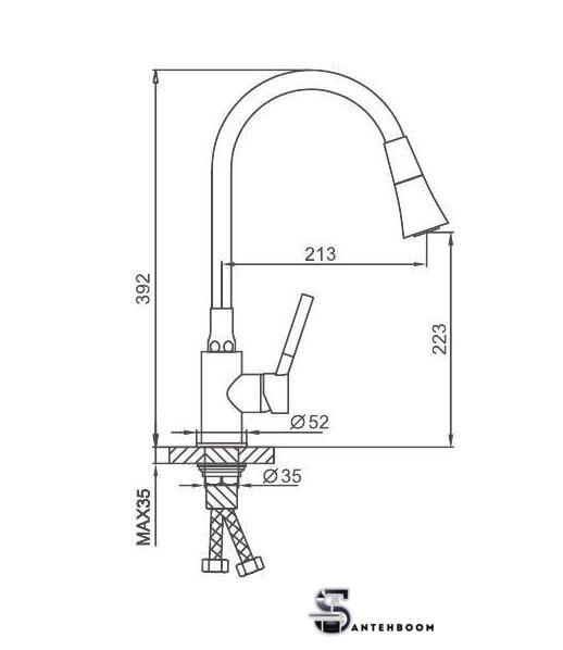 Смеситель  FRAP F4044-9  - Изображение №5 — Интернет-магазин santehboom.by