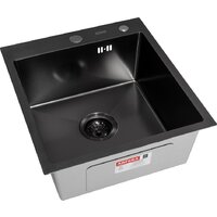 Кухонная мойка ARFEKA Eco AR мойка 450*500, коландер, дозатор Black Decor - Превью изображения №4 — Интернет-магазин santehboom.by