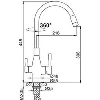 Смеситель FRAP F4396-6 - Превью изображения №2 — Интернет-магазин santehboom.by