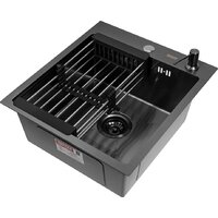 Кухонная мойка ARFEKA Eco AR мойка 450*500, коландер, дозатор Black - Превью изображения №3 — Интернет-магазин santehboom.by