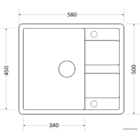 Кухонная мойка ZorG Apollo 58 (белый камень) - Превью изображения №3 — Интернет-магазин santehboom.by