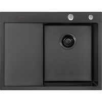Кухонная мойка ARFEKA ECO AR 650*500 R BLACK PVD NANO - Превью изображения №2 — Интернет-магазин santehboom.by