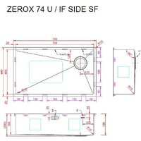 Кухонная мойка ZorG Zerox 74 U / IF Side SF Steel - Превью изображения №4 — Интернет-магазин santehboom.by