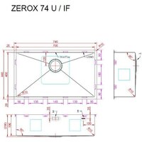 Кухонная мойка ZorG Zerox 74 U / IF Steel - Превью изображения №4 — Интернет-магазин santehboom.by