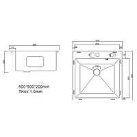 Кухонная мойка ARFEKA Eco AR 600*500 Satin - Превью изображения №14 — Интернет-магазин santehboom.by
