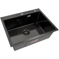 Кухонная мойка ARFEKA Eco AR 600*500 Black PVD Nano Decor - Превью изображения №2 — Интернет-магазин santehboom.by