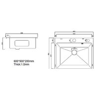 Кухонная мойка ARFEKA Eco AR 600*500 Satin Decor - Превью изображения №7 — Интернет-магазин santehboom.by