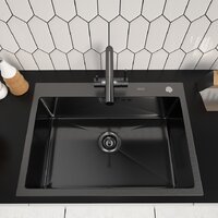 Кухонная мойка ARFEKA ECO AR 700*500 BLACK PVD NANO - Превью изображения №2 — Интернет-магазин santehboom.by