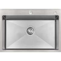 Кухонная мойка ARFEKA ECO AR 700*500 SATIN DECOR VOLCANIC ROCK - Превью изображения №4 — Интернет-магазин santehboom.by