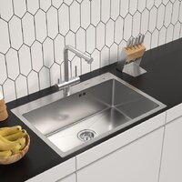 Кухонная мойка ARFEKA ECO AR 700*500 SATIN DECOR VOLCANIC ROCK - Превью изображения №1 — Интернет-магазин santehboom.by