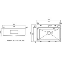 Кухонная мойка ARFEKA ECO AR 700*500 SATIN - Превью изображения №10 — Интернет-магазин santehboom.by