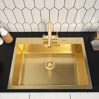 Кухонная мойка ARFEKA ECO AR 700*500 GOLD PVD NANO DECOR - Превью изображения №2 — Интернет-магазин santehboom.by