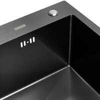 Кухонная мойка ARFEKA ECO AR 700*500 BLACK PVD NANO DECOR VOLCANIC ROCK - Превью изображения №6 — Интернет-магазин santehboom.by