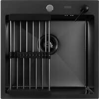 Кухонная мойка ARFEKA ECO AR мойка 500*500, коландер, дозатор Black Decor - Превью изображения №3 — Интернет-магазин santehboom.by