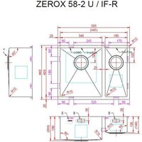 Кухонная мойка ZorG Zerox 58-2 U / IF-R PVD Gold - Превью изображения №4 — Интернет-магазин santehboom.by