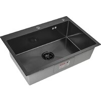 Кухонная мойка ARFEKA ECO AR 700*500 BLACK PVD NANO DECOR - Превью изображения №3 — Интернет-магазин santehboom.by